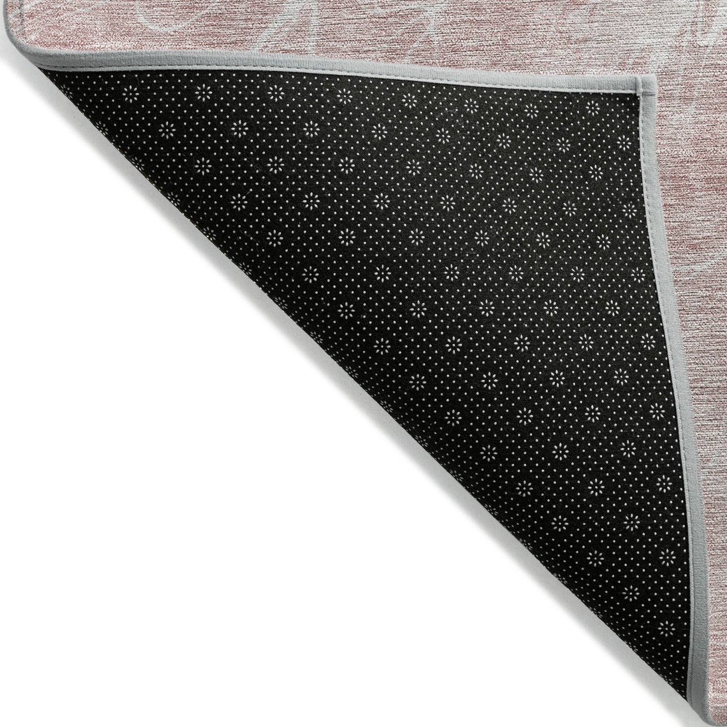 10' X 14' Pink Blush And Ivory Abstract Washable Indoor Outdoor Area Rug-3
