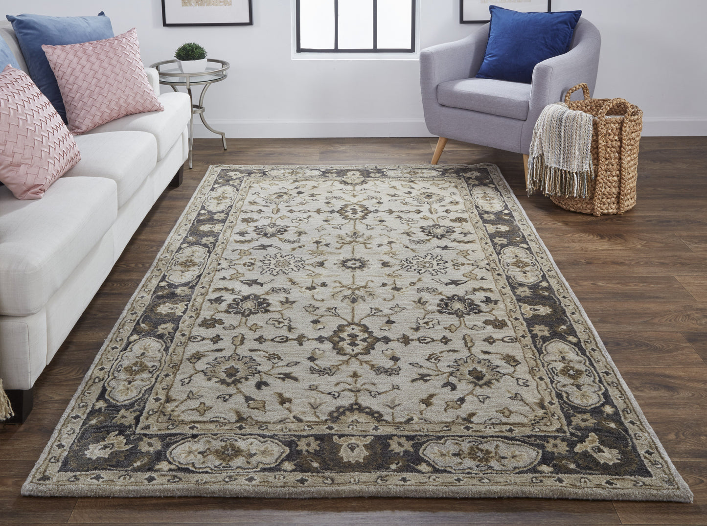 Eaton Traditional Oriental - Gray/Ivory/Taupe Area Rug-1