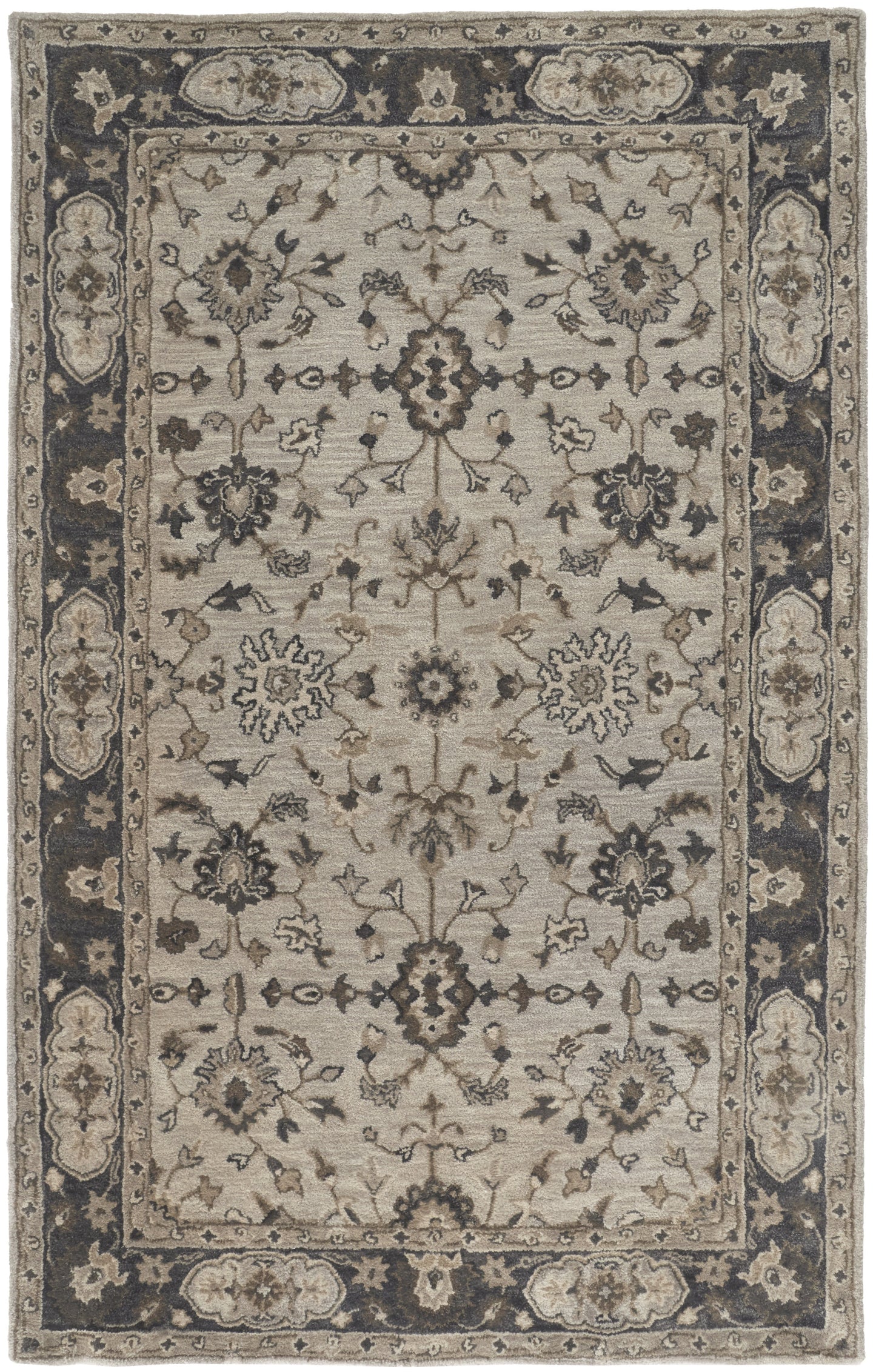 Eaton Traditional Oriental - Gray/Ivory/Taupe Area Rug-0