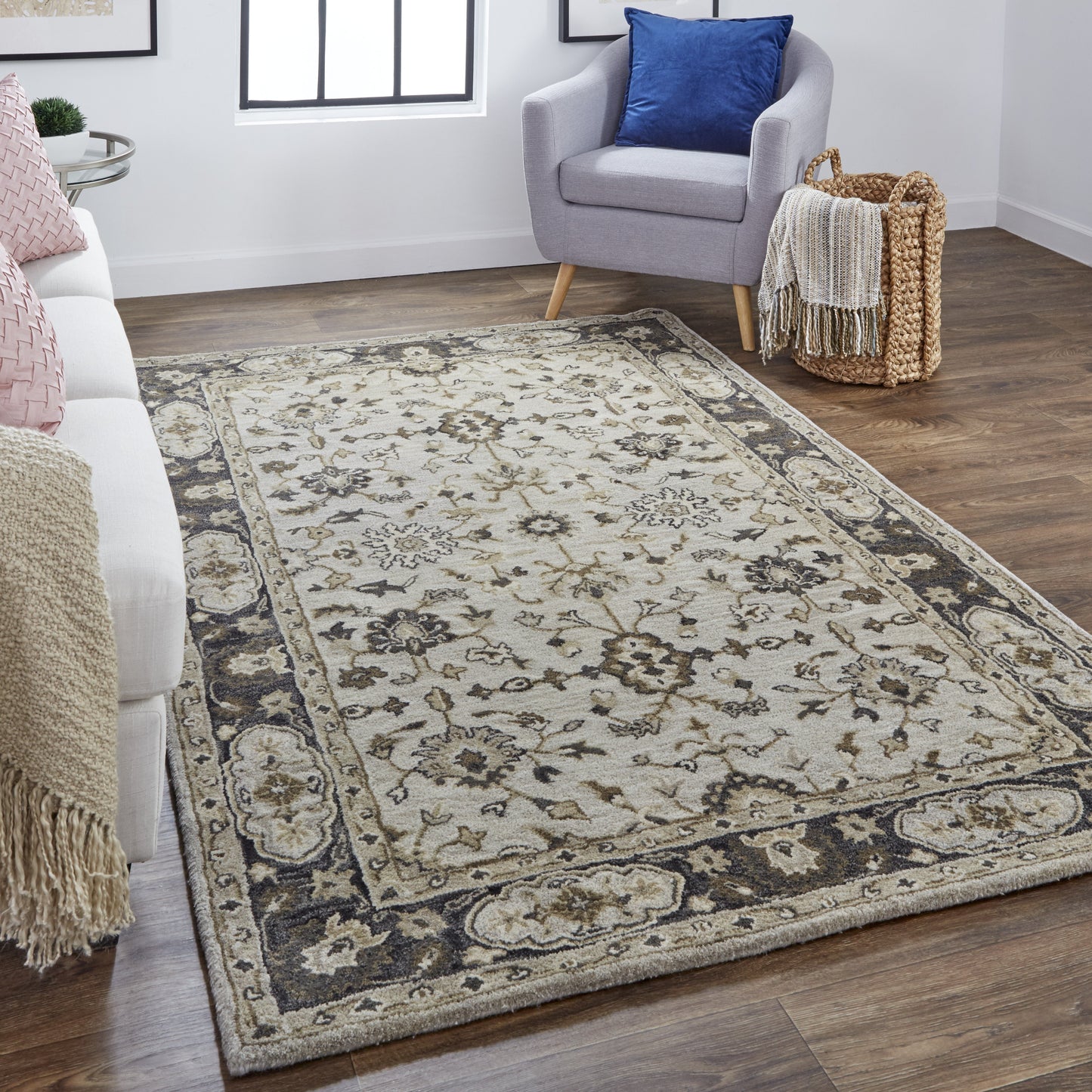 Eaton Traditional Oriental - Gray/Ivory/Taupe Area Rug-2
