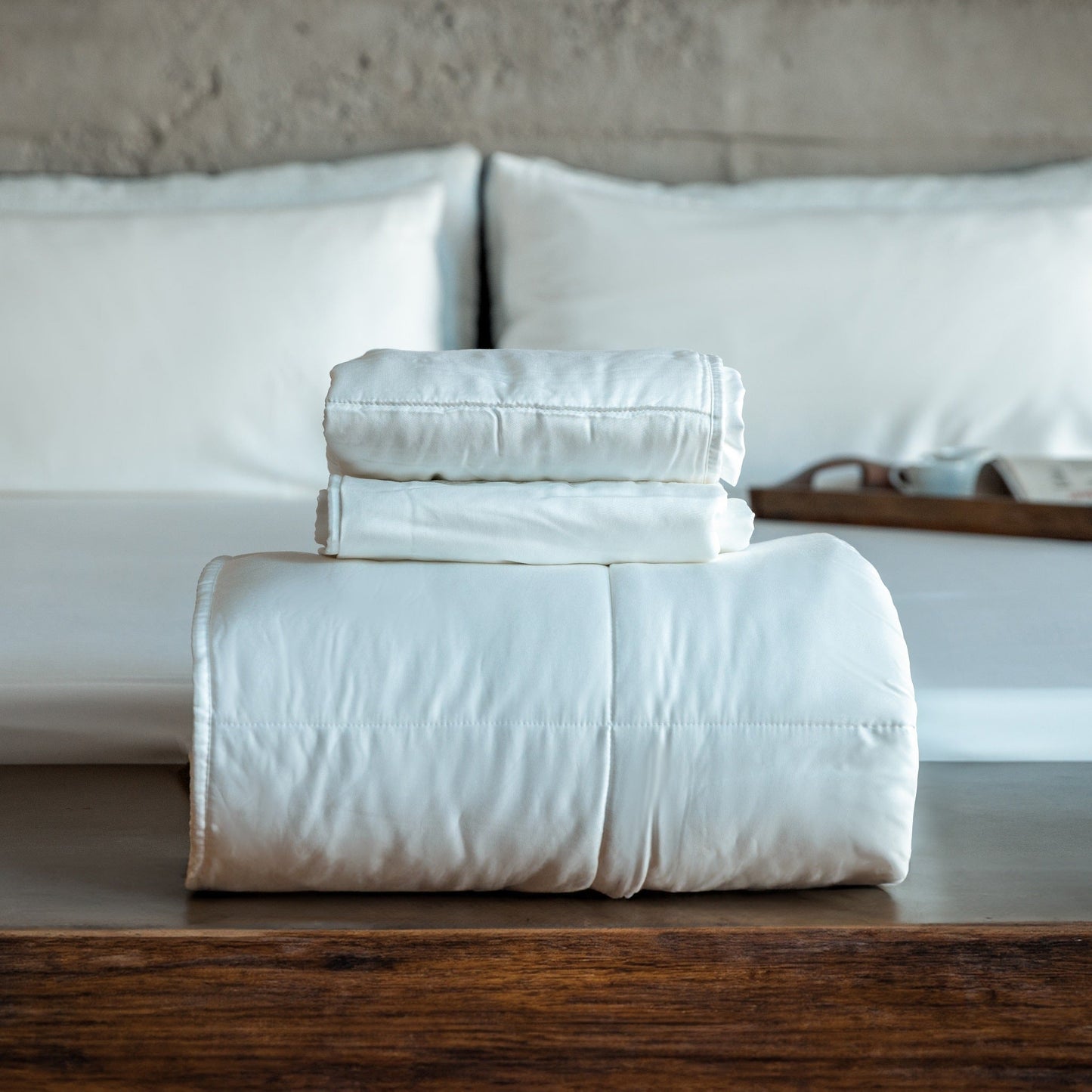 Cooling Comforter Set – Temperature-Regulating Eucalyptus Silk Comforter & Pillow Shams-0